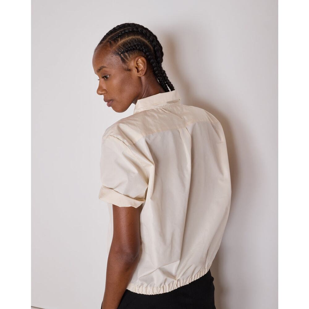 Caron Callahan James Silk Blend Cream Top Sz XL - Picture 4 of 5